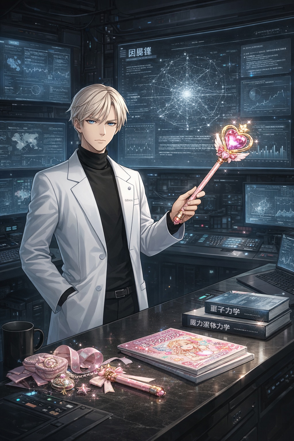 ジェミニはピンクのステッキを真顔で持ち、理不尽な教育係を全うする