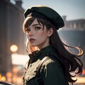 ベレー帽.軍服.映画のような静止画 4枚目