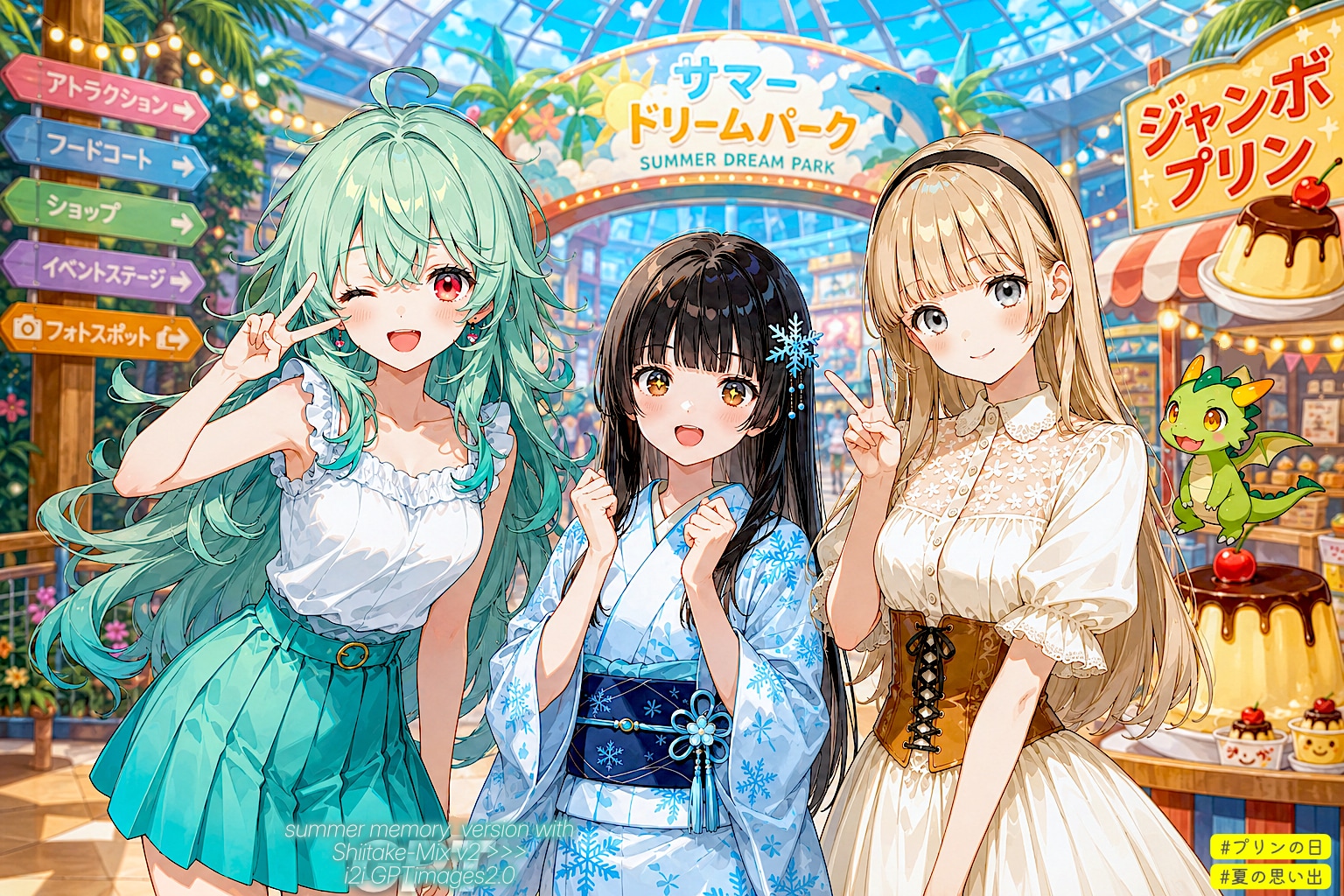夏の思い出とプリンチャレンジ | の人気AIイラスト・グラビア