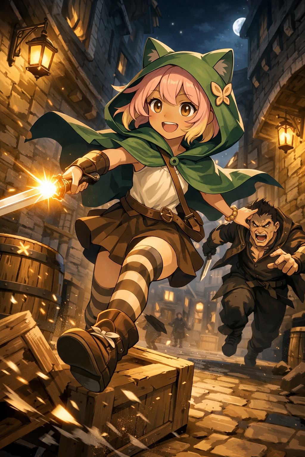 深夜の鬼ごっこ | の人気AIイラスト・グラビア