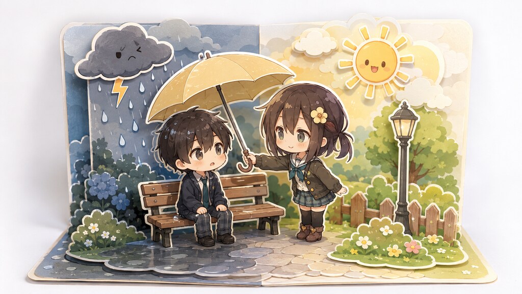 笑えない日にも、傘はある。