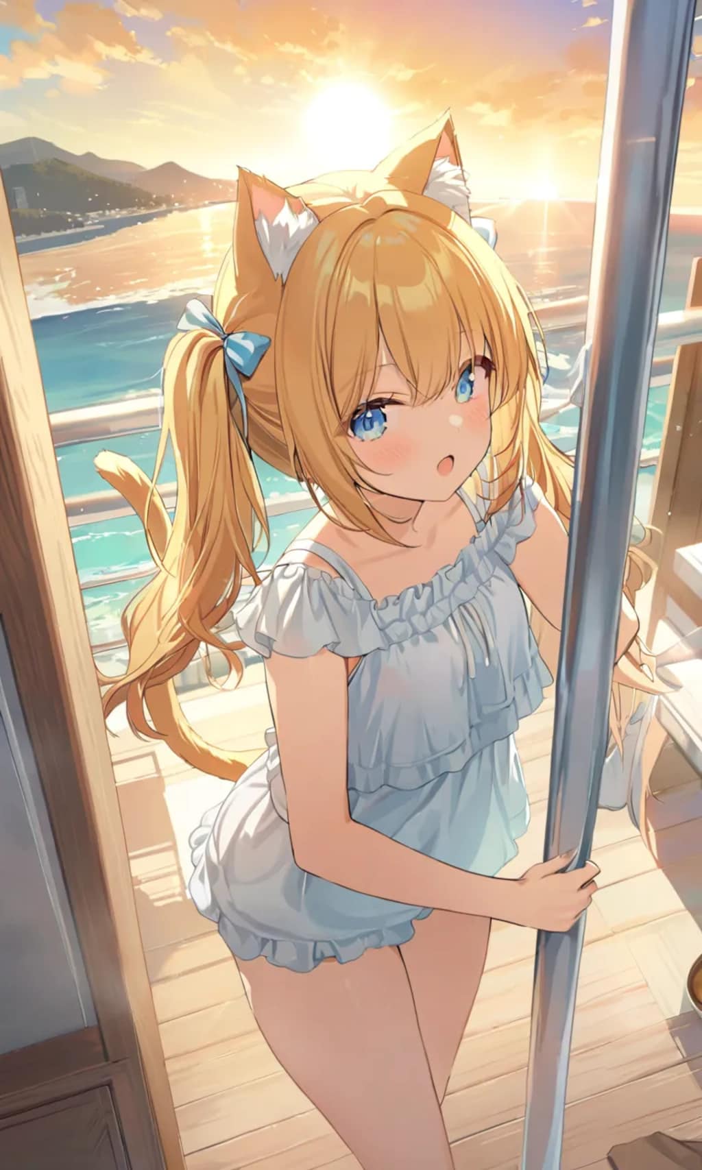 こるり「朝は涼しい」まや「早起きすぎ」