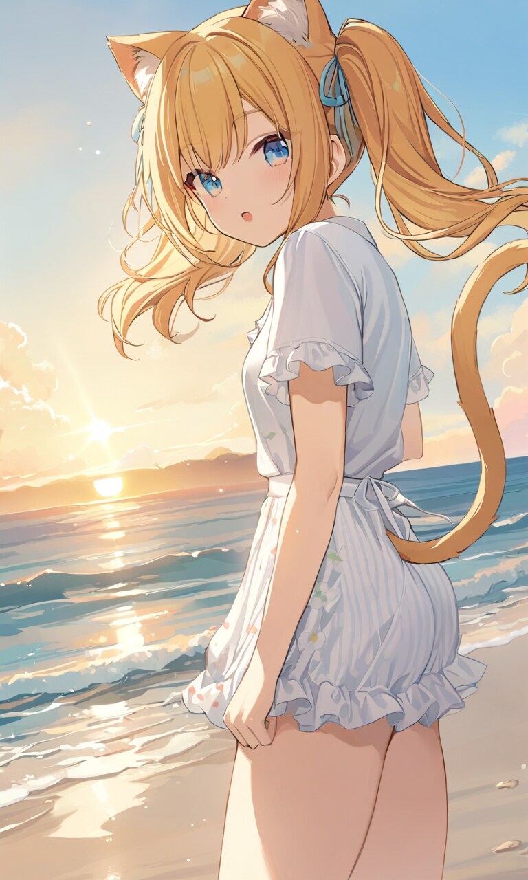 こるり「朝は涼しい」まや「早起きすぎ」 | の人気AIイラスト・グラビア