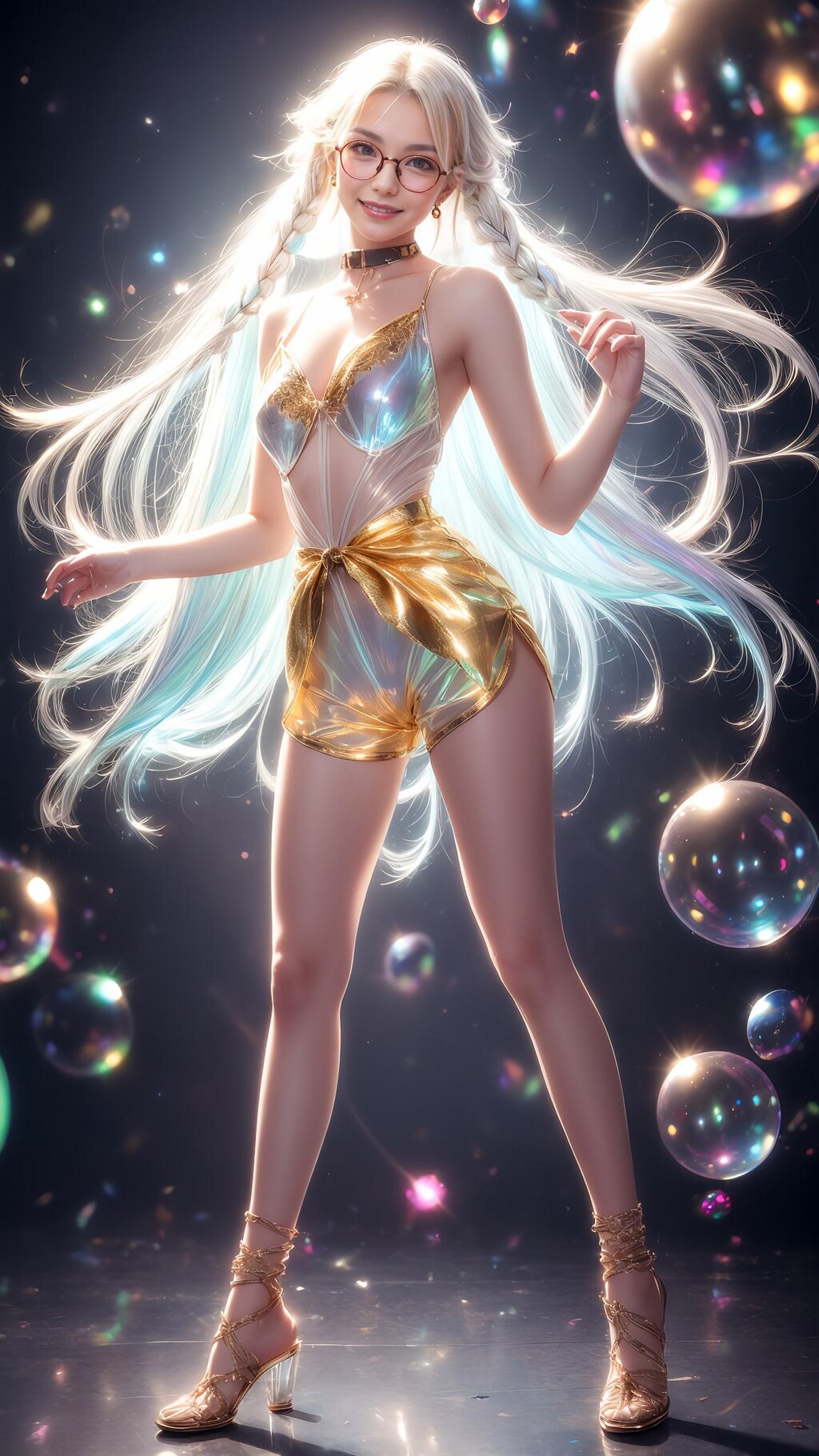 眼鏡三つ編み