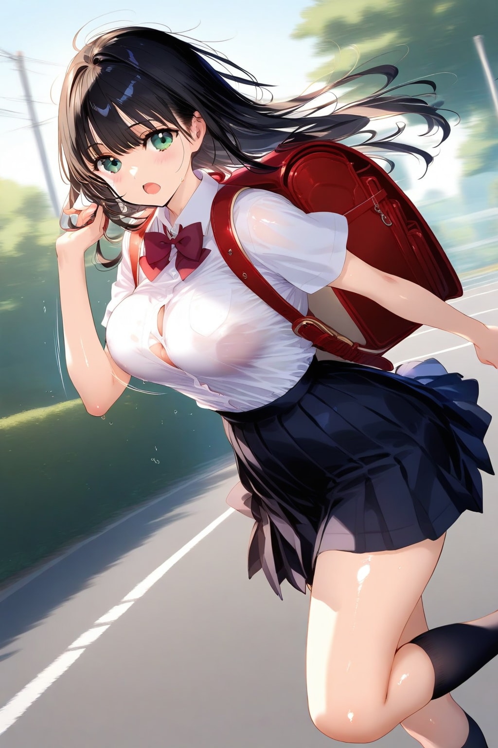 走って登校