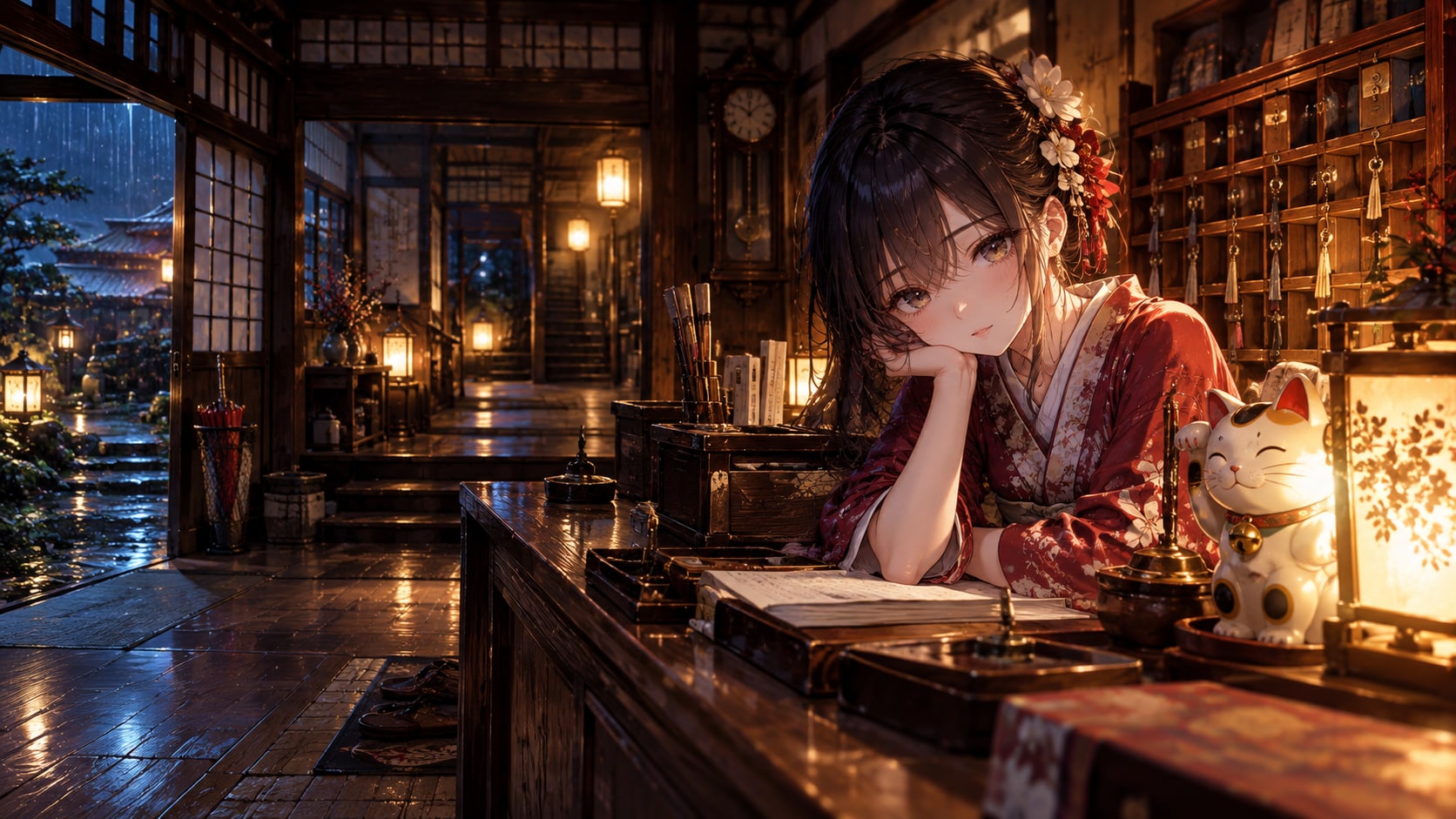 古い宿屋の若女将 | の人気AIイラスト・グラビア
