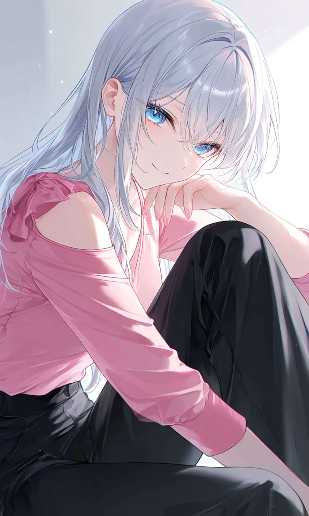 ピンクのワンショルダーを着た少女①