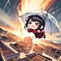 雨の日の黒髪ちゃん 3枚目