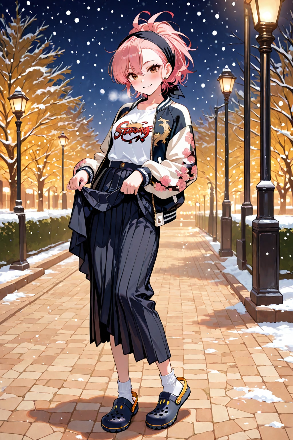 Kayama Rika wearing two skirts