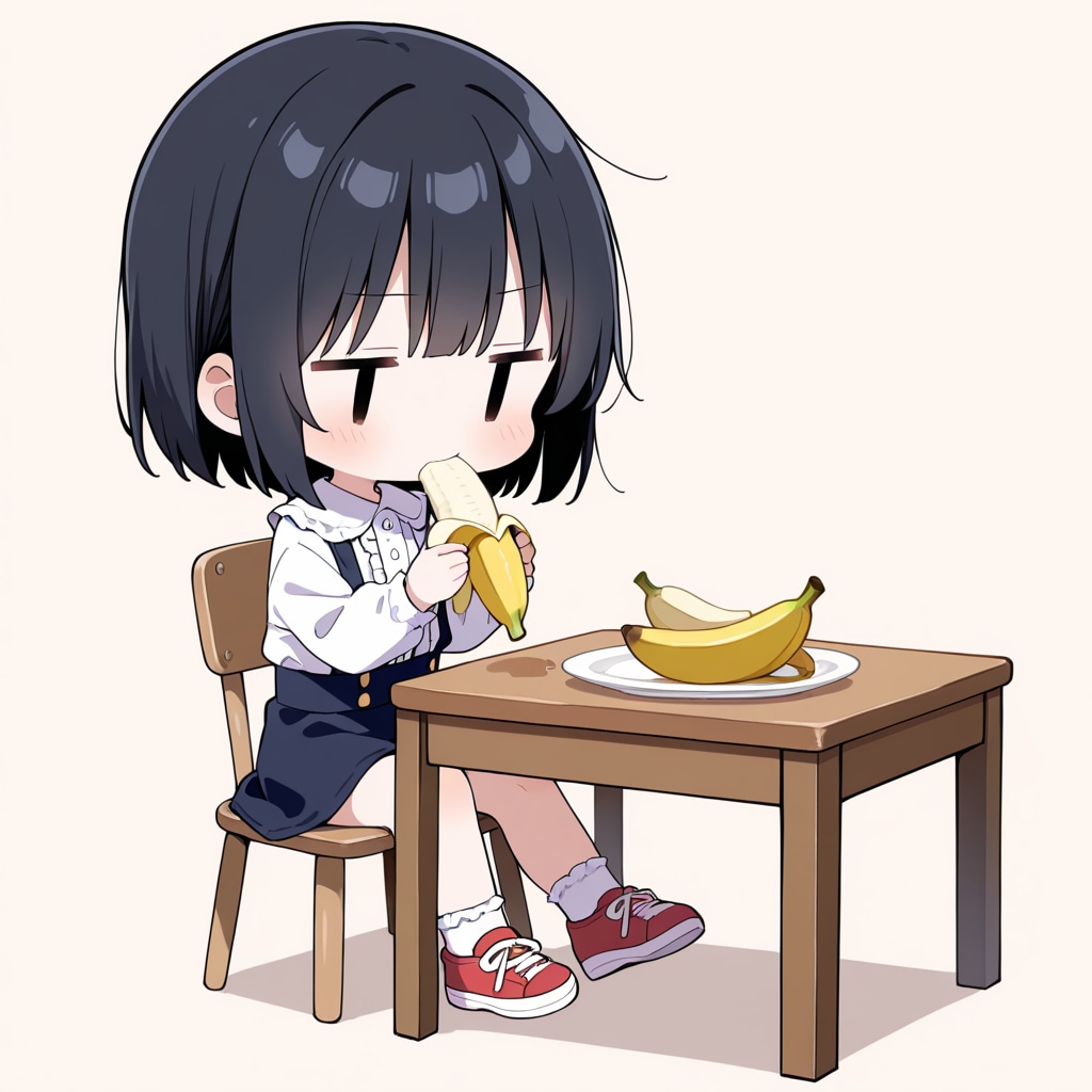 バナナを食べる