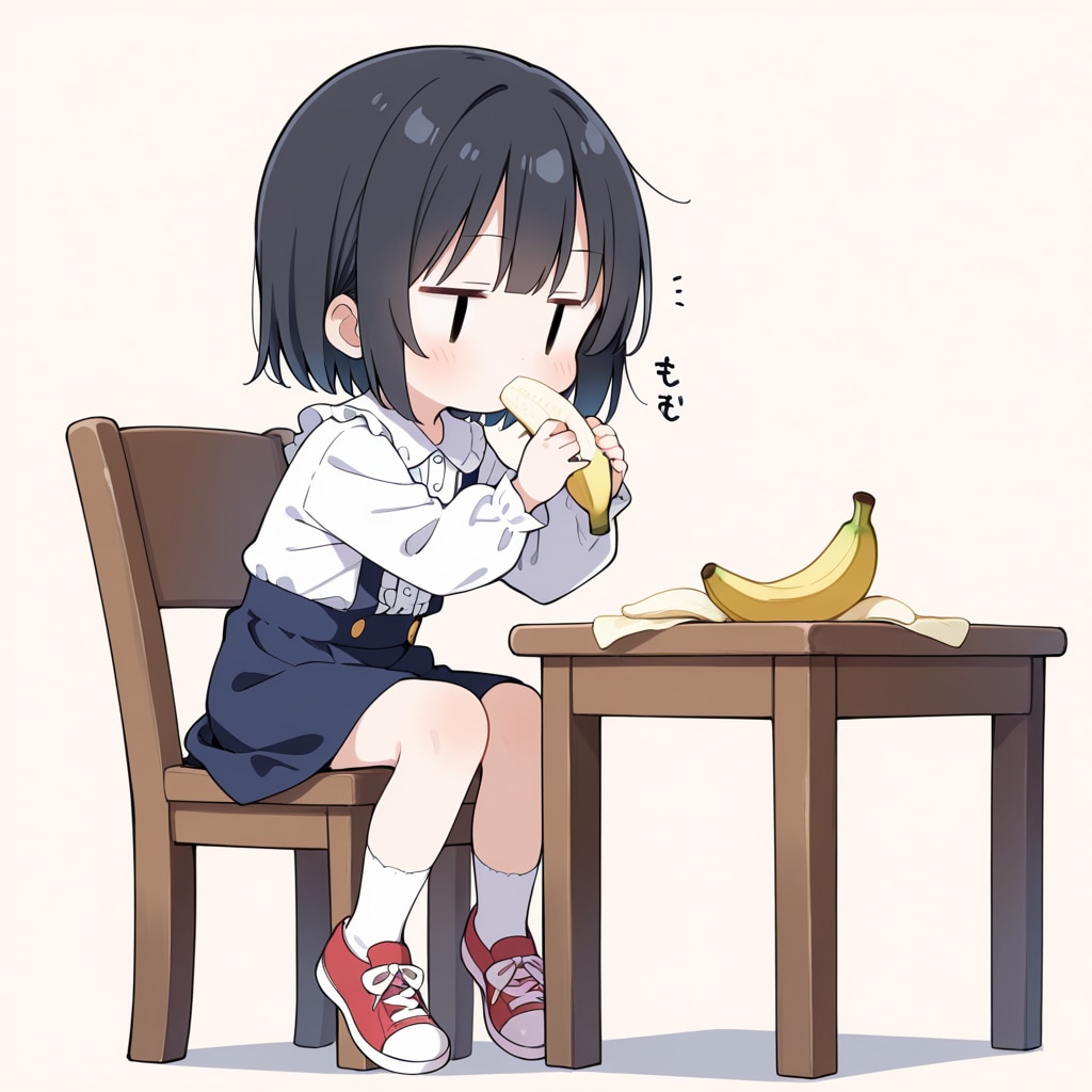 バナナを食べる