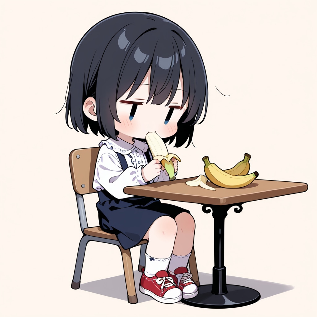 バナナを食べる