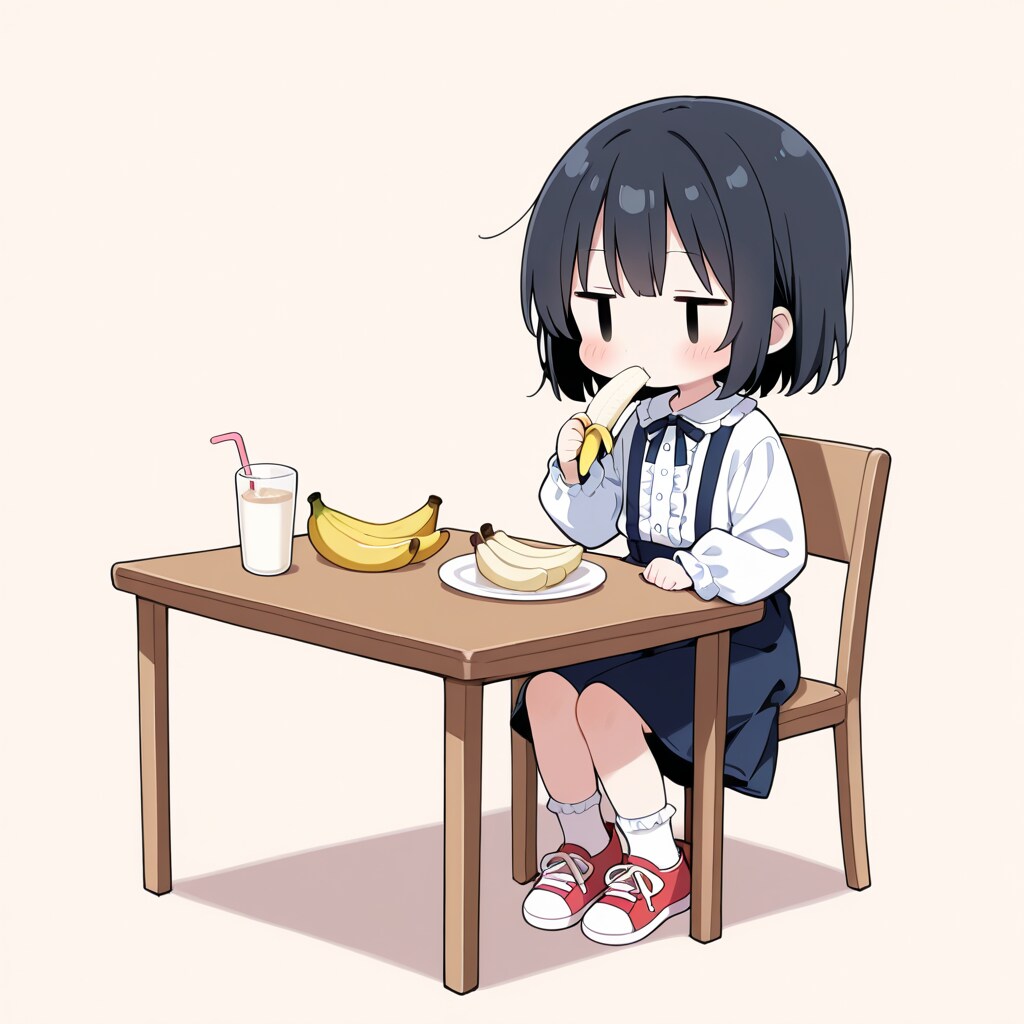 バナナを食べる