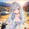 ラバースーツの宮成桃さんとバイク(ちちぷい版) 2枚目