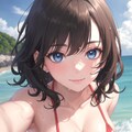 ストライプビキニのお姉さん 2枚目