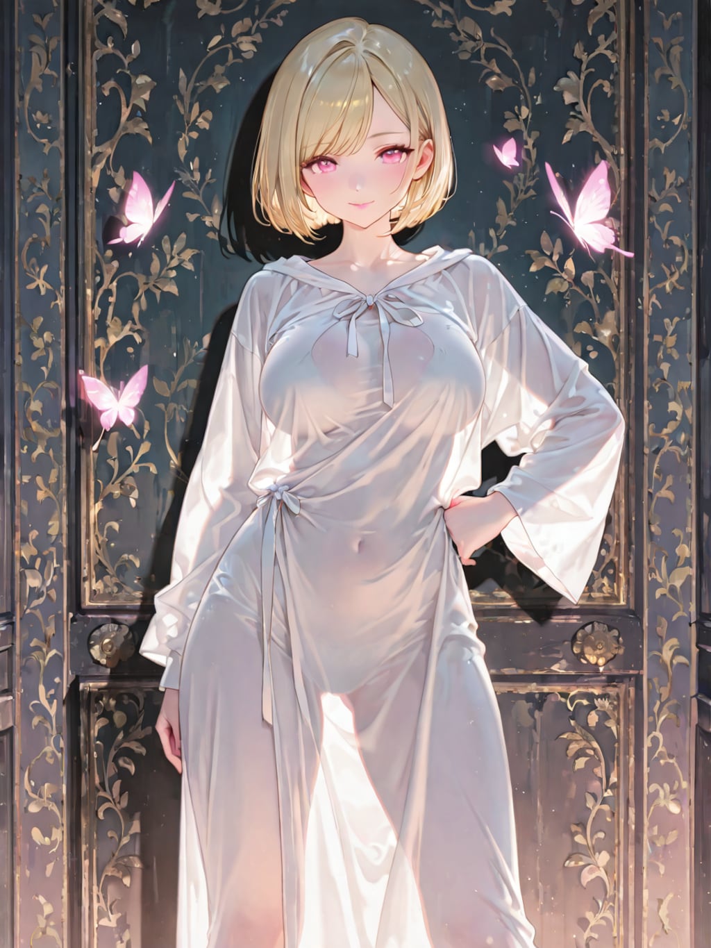 バスローブと蝶