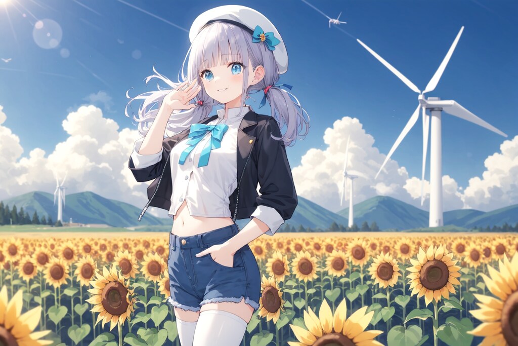 高原の向日葵畑(AQUAおためし)