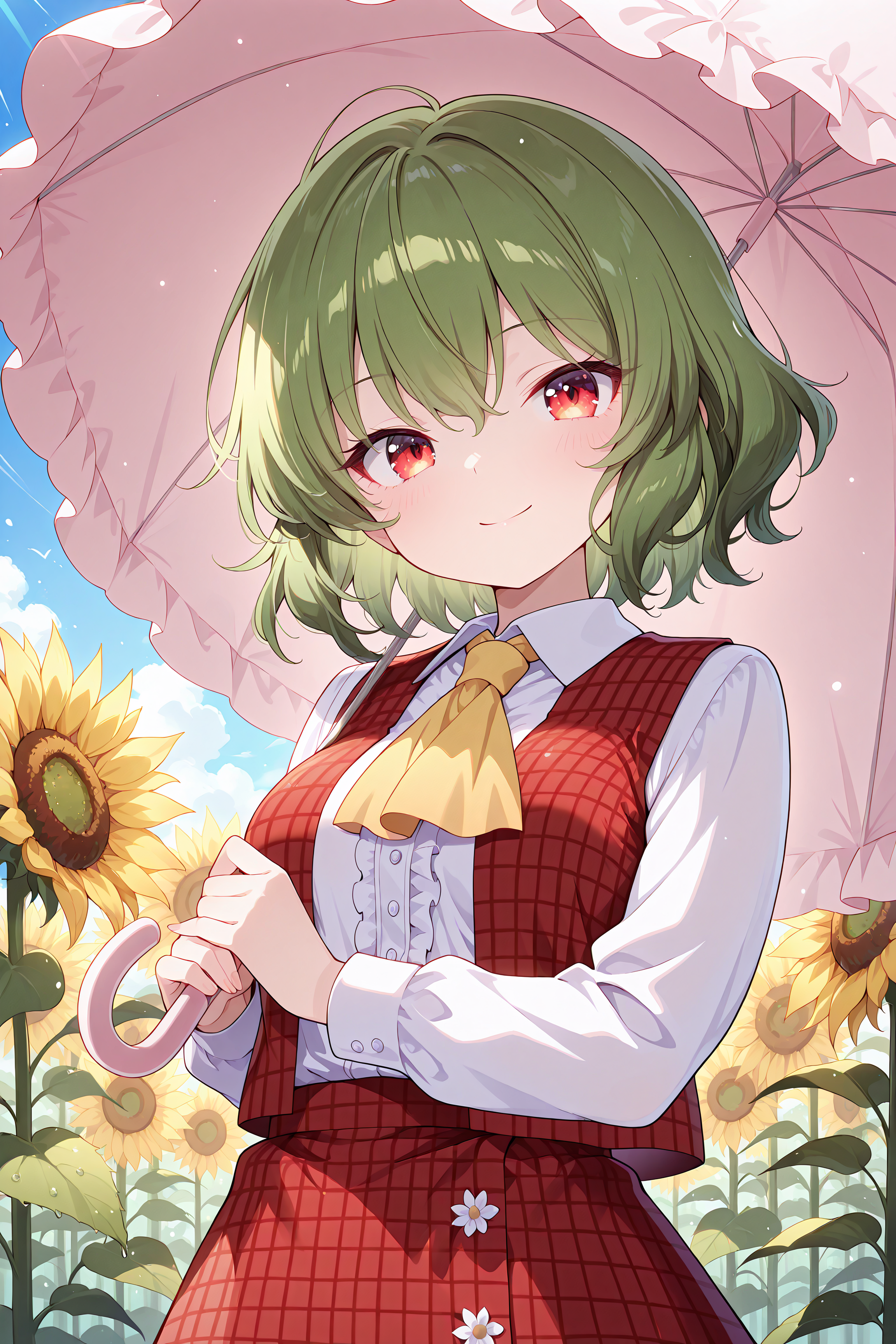 ひまわり日和、笑顔の傘の下 | の人気AIイラスト・グラビア