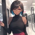 褐色ショートボブお姉さん 6枚目