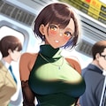 褐色ショートボブお姉さん 8枚目