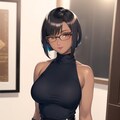 褐色ショートボブお姉さん 10枚目