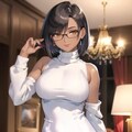 褐色ショートボブお姉さん 9枚目