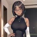 褐色ショートボブお姉さん 2枚目