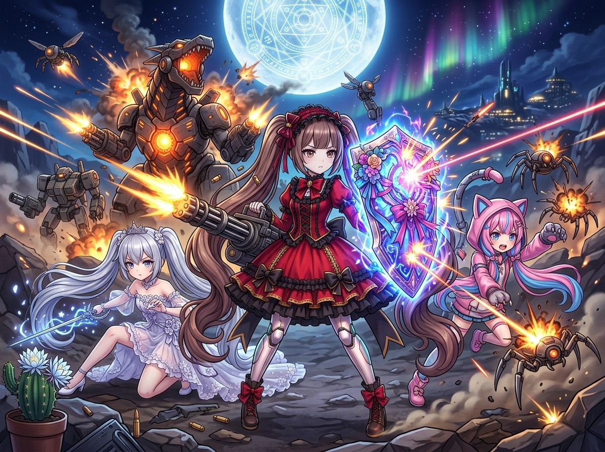 ロゼッタちゃんのガトリングと攻撃を弾く盾の音 | の人気AIイラスト・グラビア