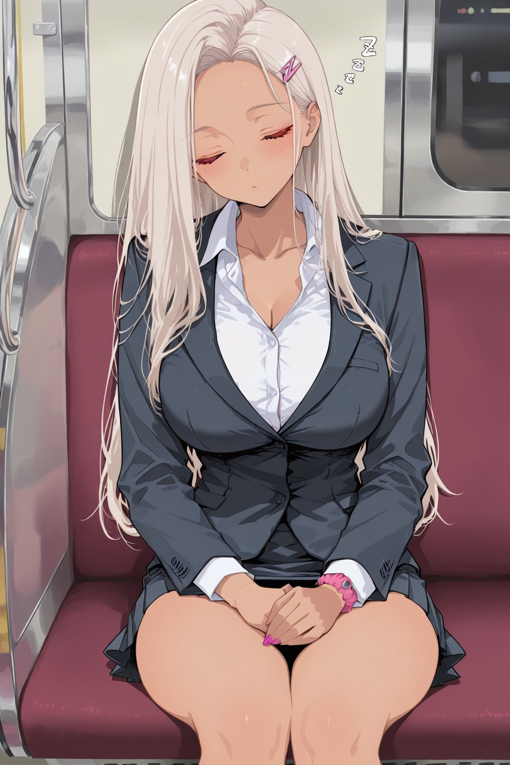 居眠りギャルOL