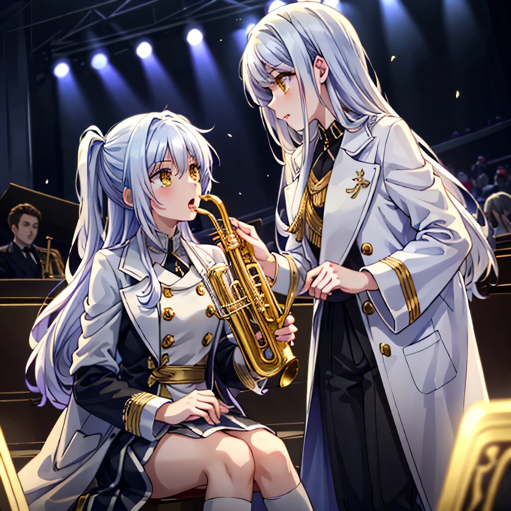 銀髪ロングでブラスバンドの少女３