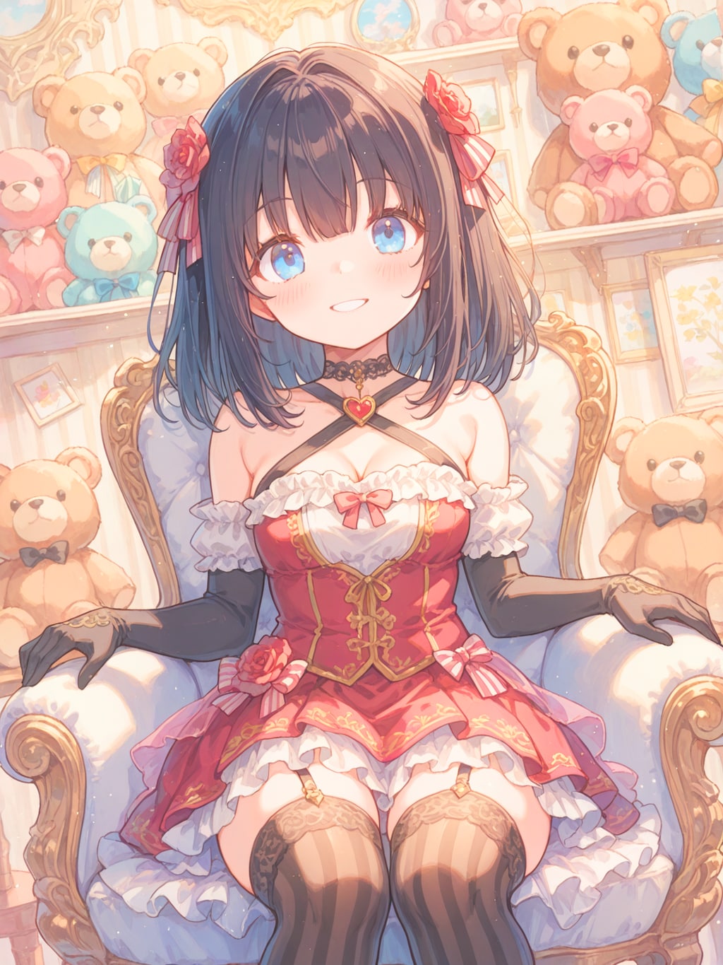 白テディの淑女