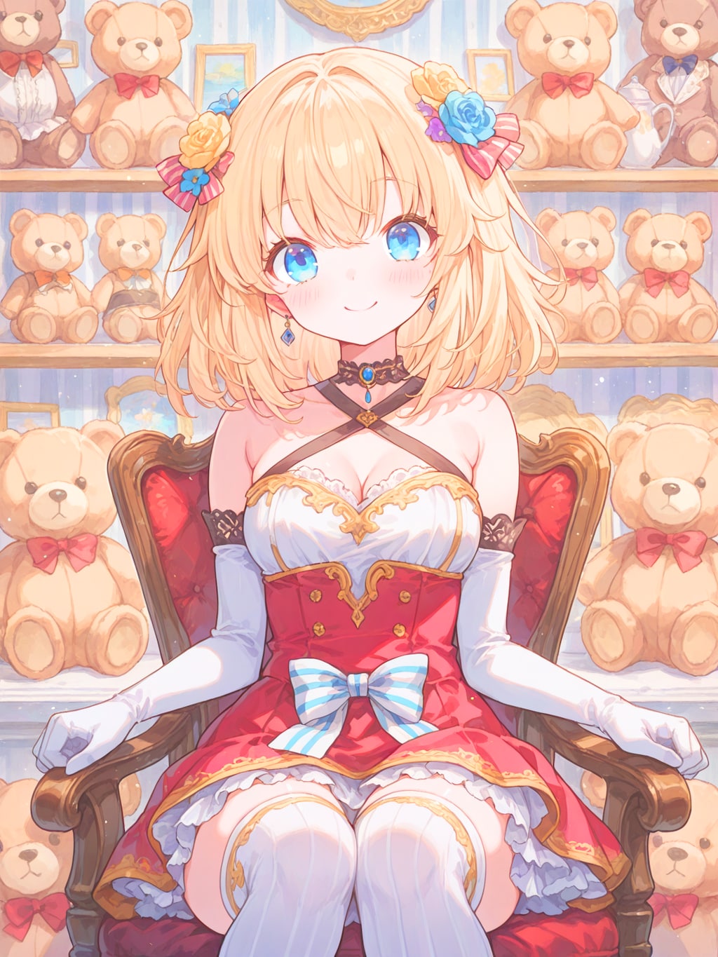 白テディの淑女