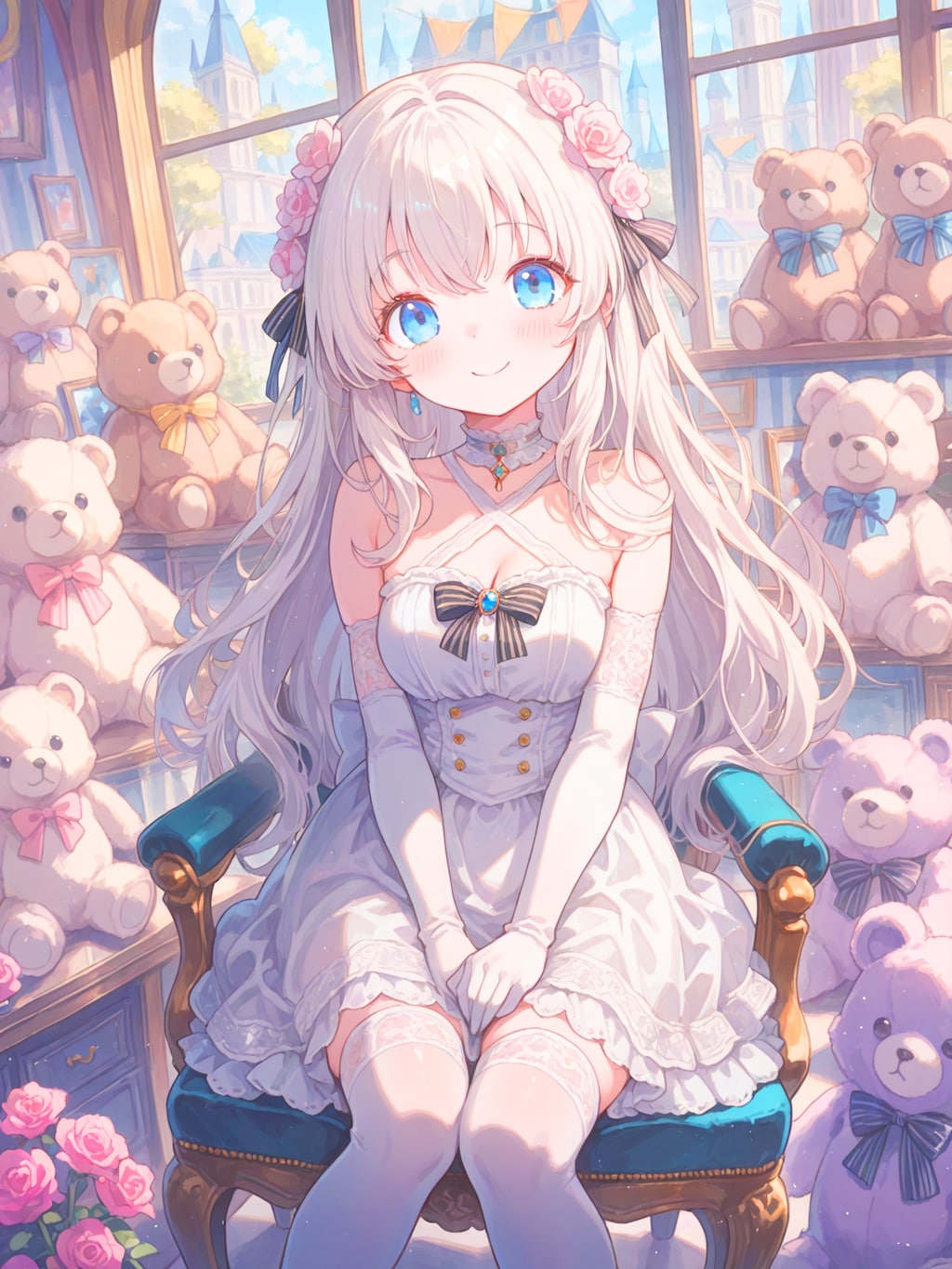 白テディの淑女