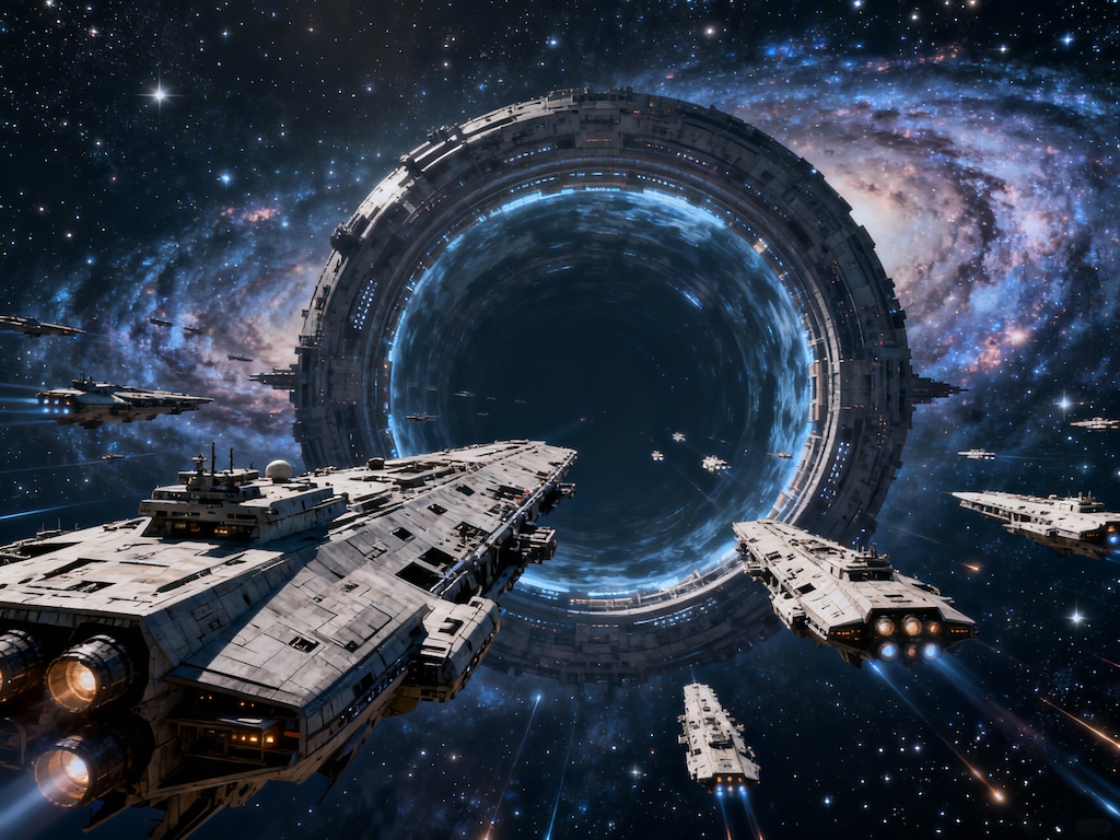 全艦、ワープゲートへ