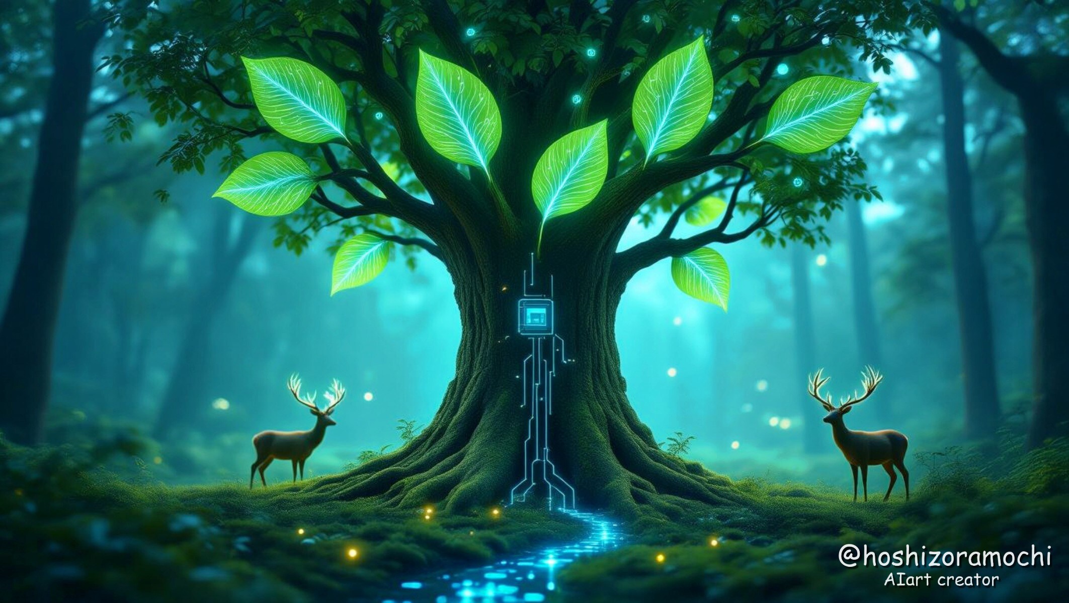 森がAIを、AIが森を描く🌲💡🦌 | の人気AIイラスト・グラビア