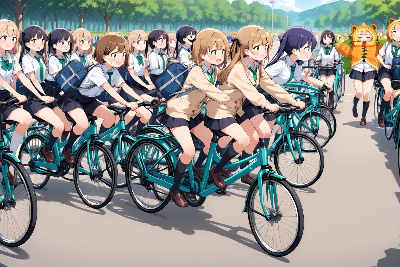自転車通学 | の人気AIイラスト・グラビア