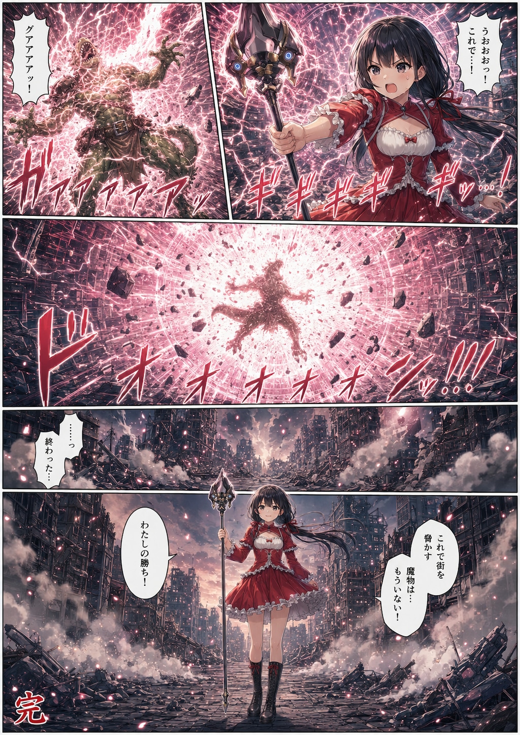 魔法少女の戦い（4ページ版）