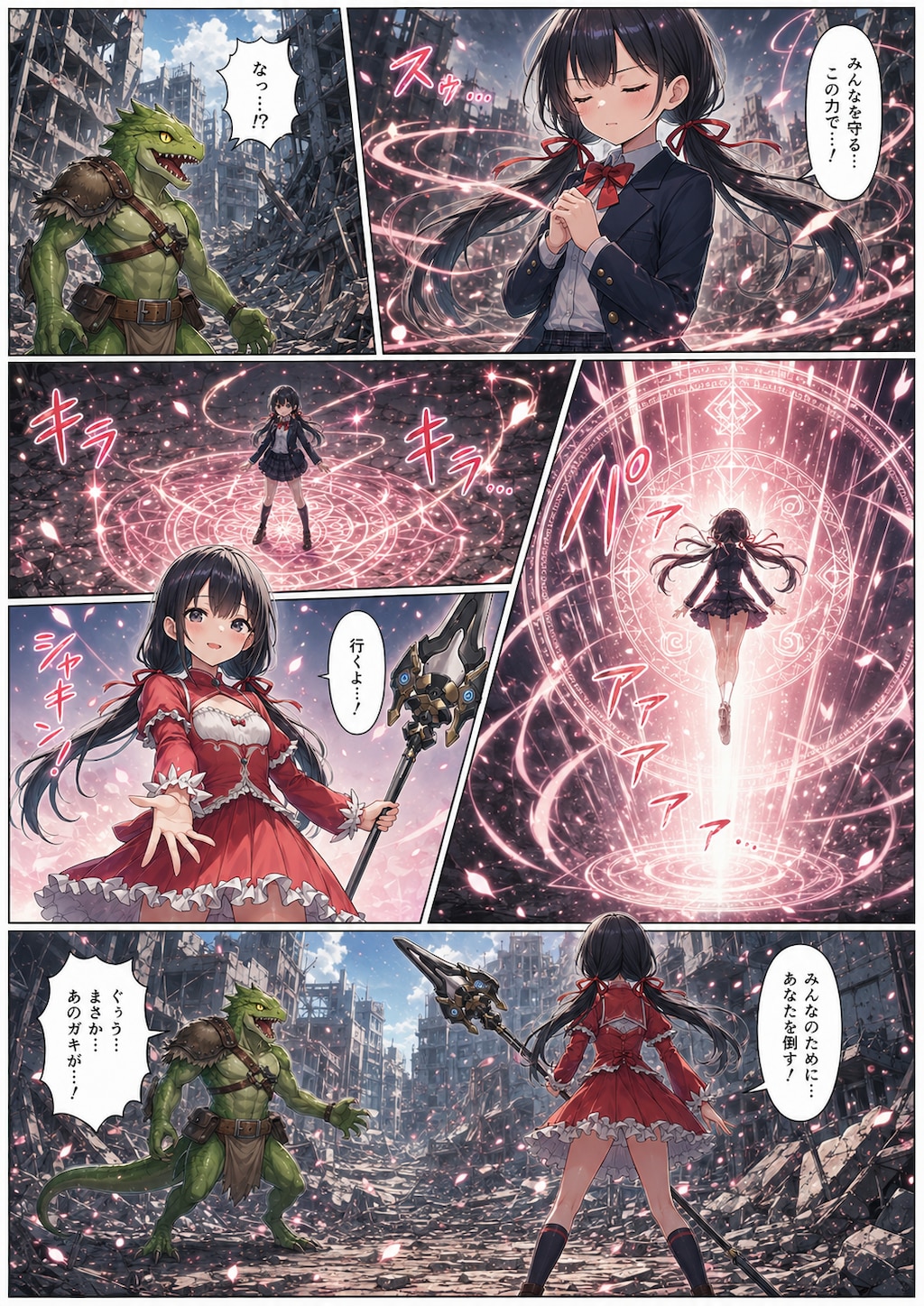 魔法少女の戦い（4ページ版）
