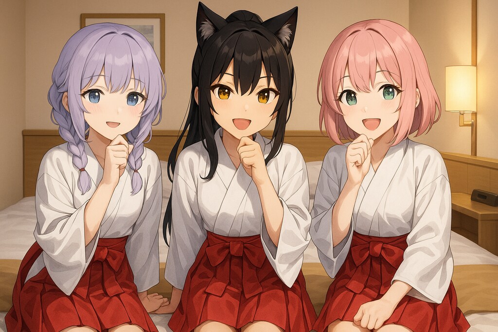 寄り添う三色の心、ひとときの宿で