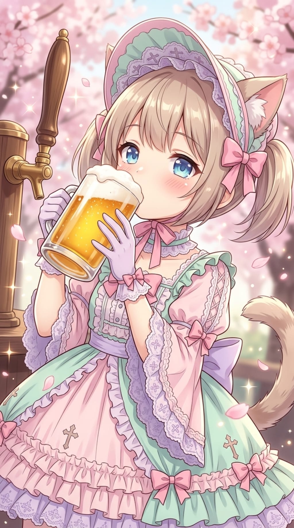 茶ツイにゃん。ビール