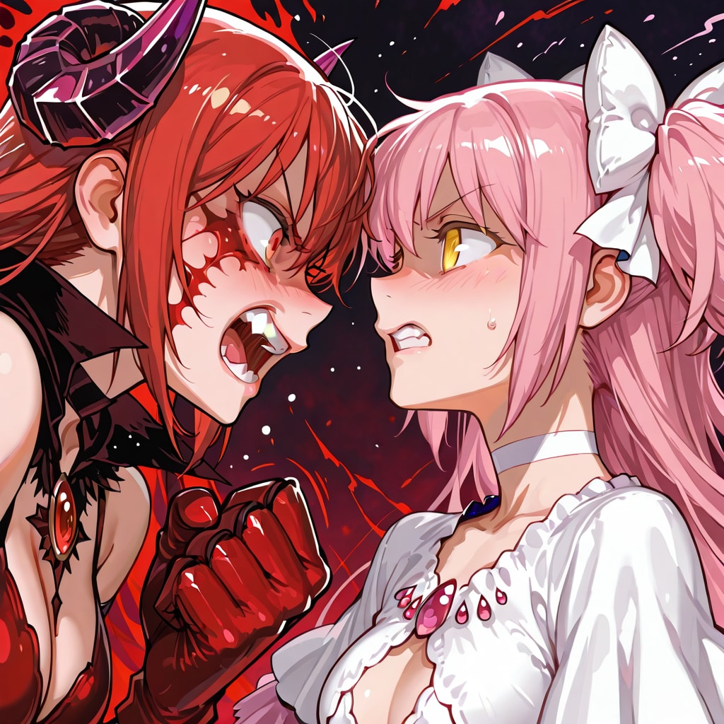 アルティメットまどかVS井伊直弼を擬人化した美少女 | の人気AIイラスト・グラビア