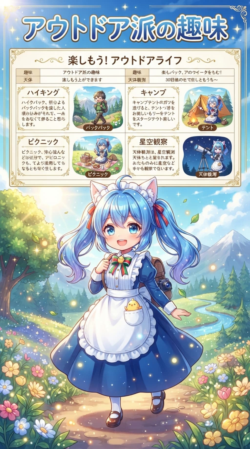 アウトドア派の趣味