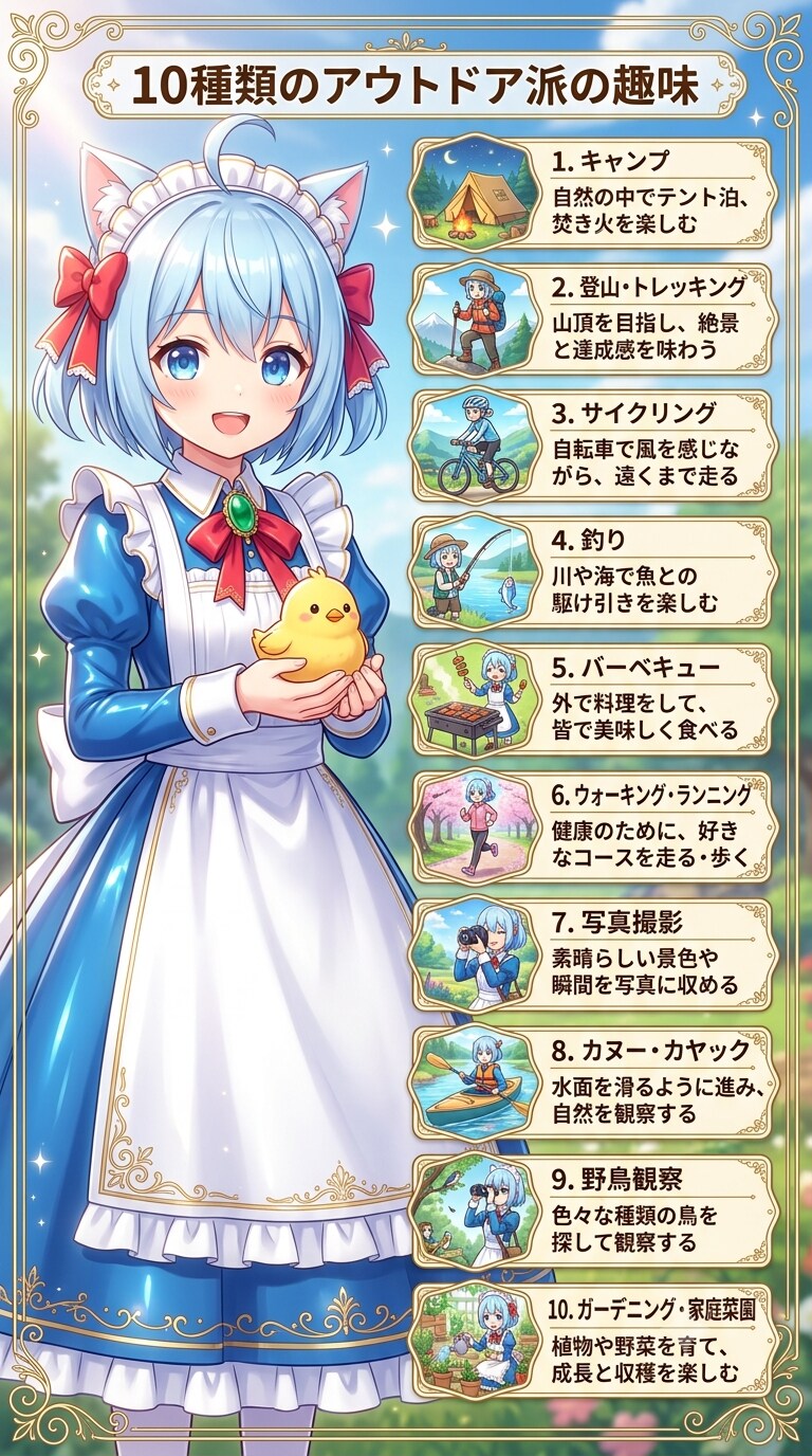 アウトドア派の趣味
