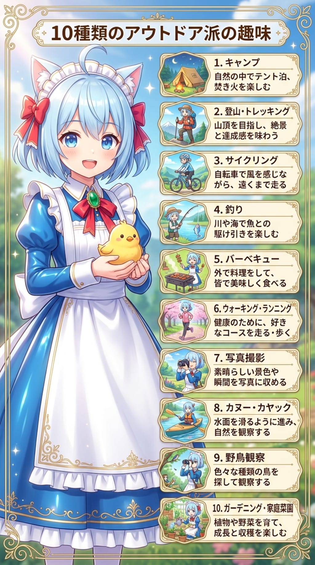 アウトドア派の趣味
