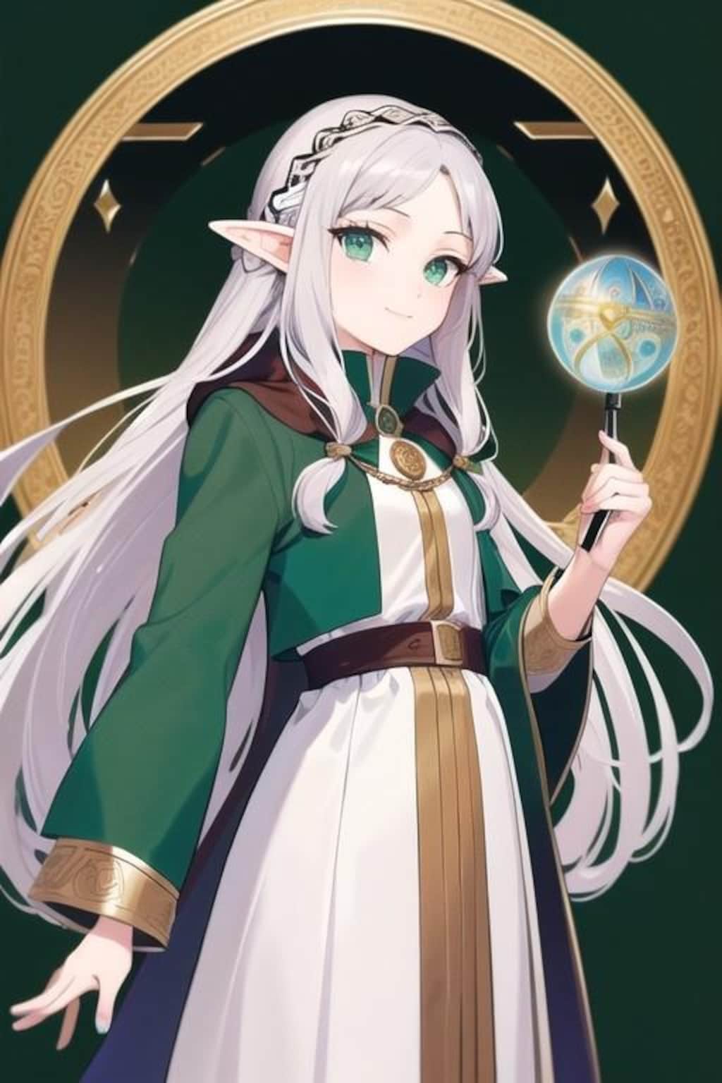 白髪エルフ