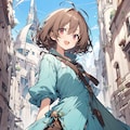 少女と外国の風景 3枚目