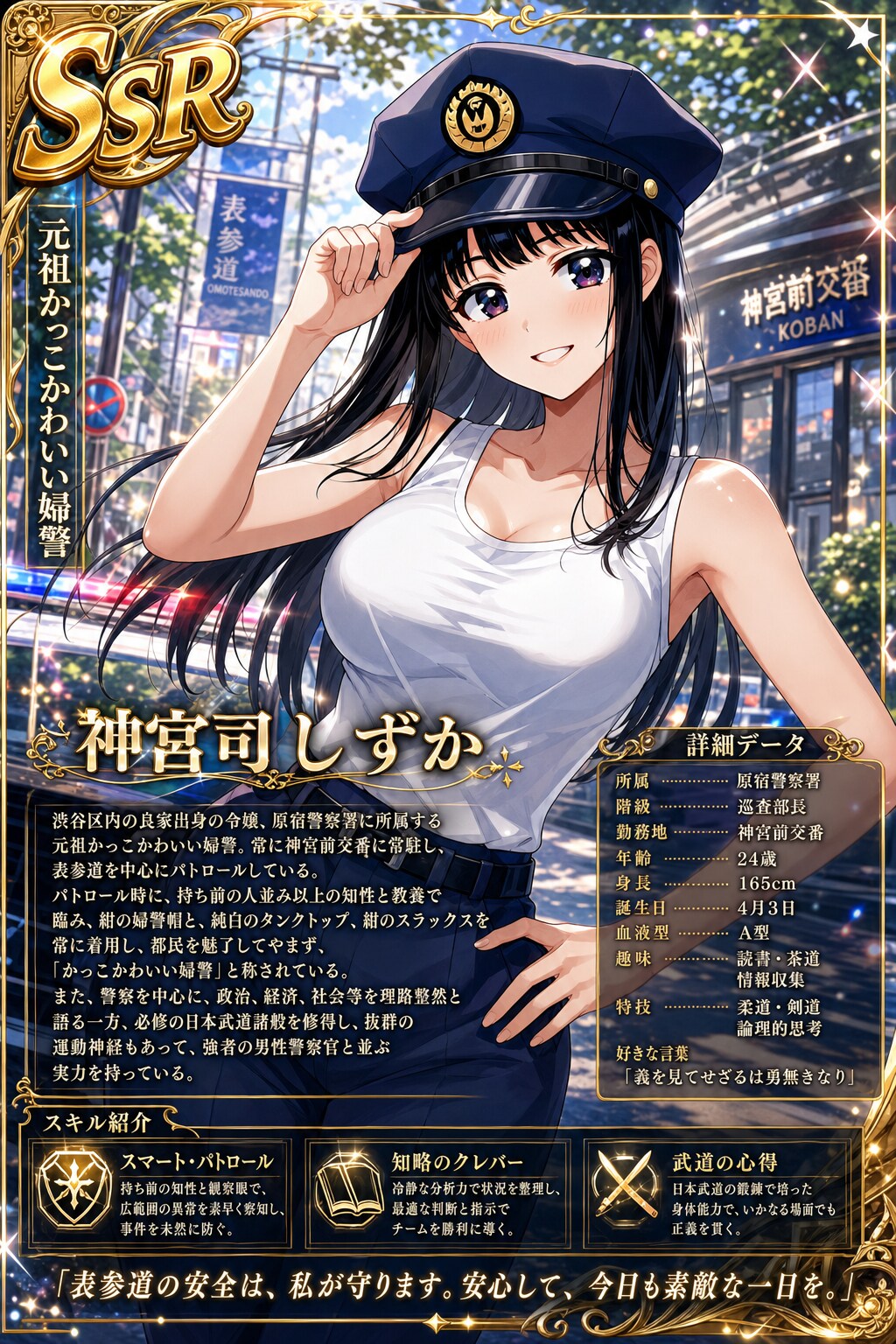 元祖かっこかわいい婦警神宮司しずかのSSRカード
