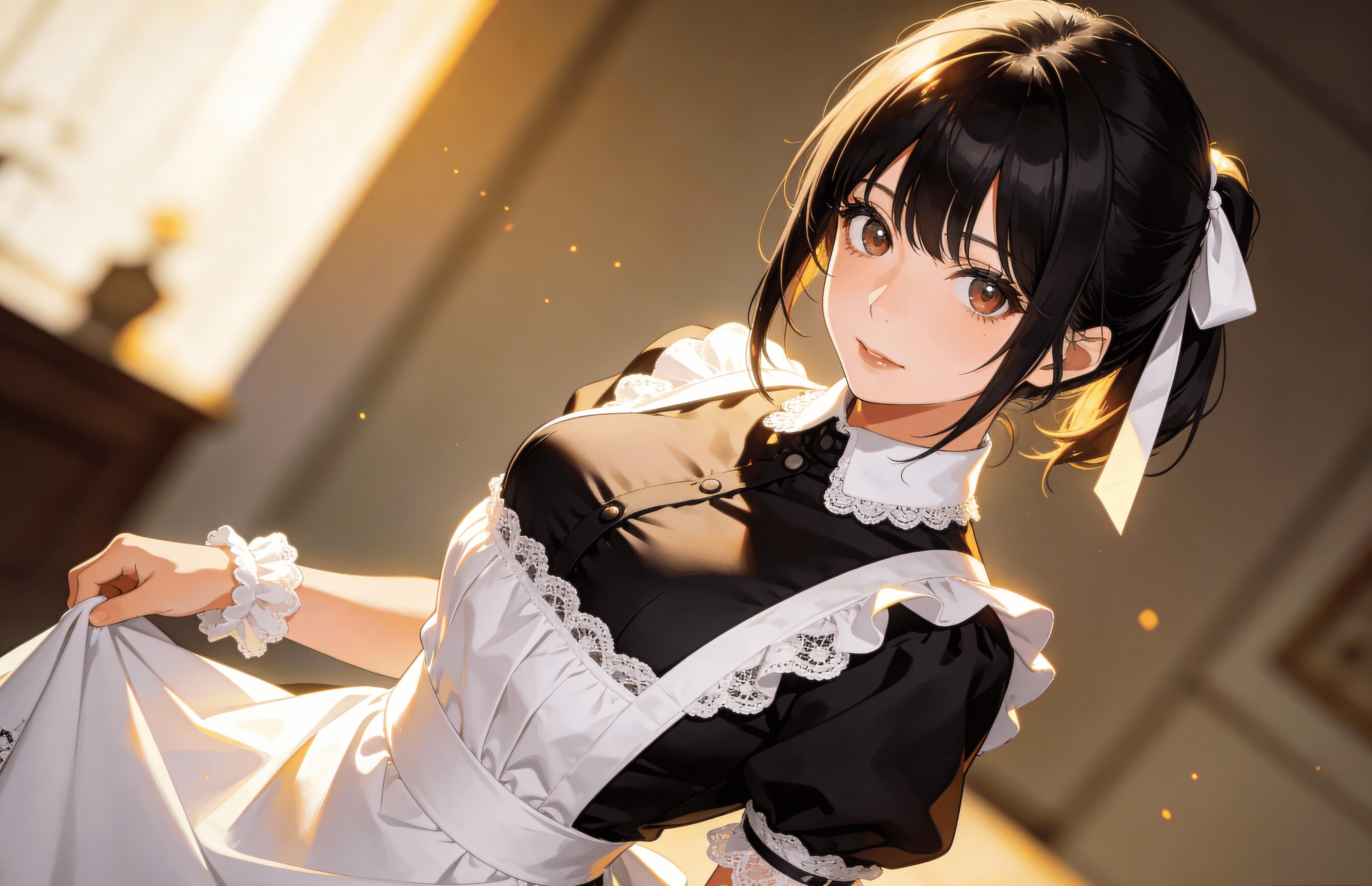 メイド・エプロン‥ﾁﾗｯ | の人気AIイラスト・グラビア