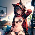 string bikiniのポニーテール美女 5枚目
