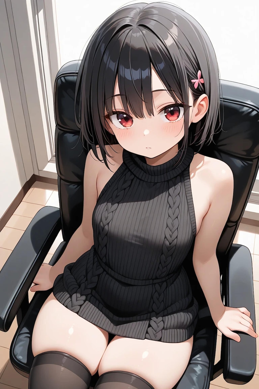 絶対領域を上から愛でる